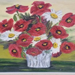 Ručně malovaný obraz v rámu 45 x 35 cm