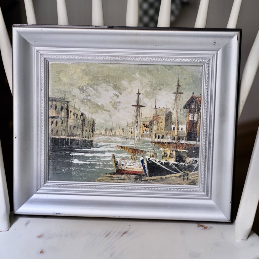 Ručně malovaný obraz v rámu 30 x 35 cm