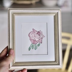 Akvarelový obraz růže 16 x 18 cm