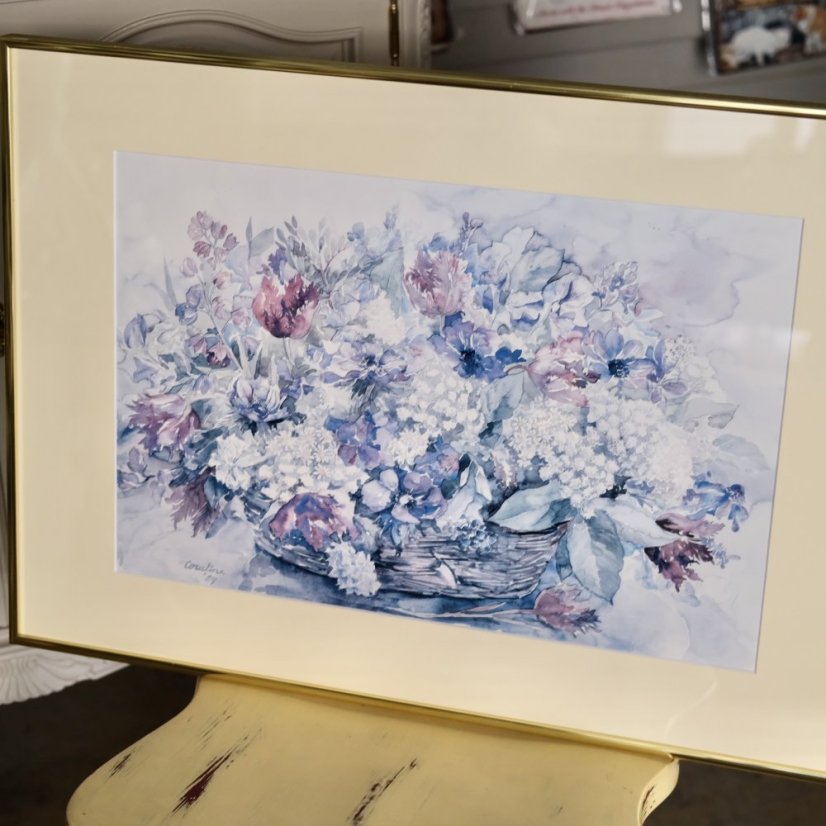Akvarelový obraz květiny 51 x 71 cm