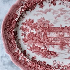 Porcelánový oválný tácek - Merrie England