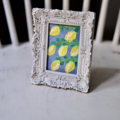 Ručně malovaný obraz v rámu 10 x 12,5cm