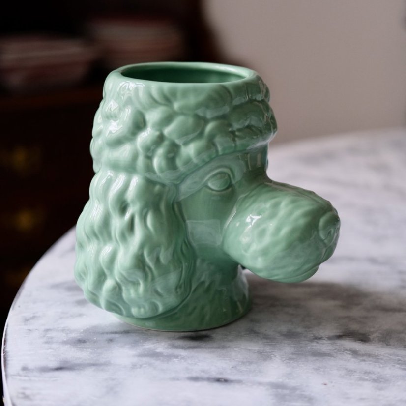 Keramická váza ve tvaru pudla 17 cm