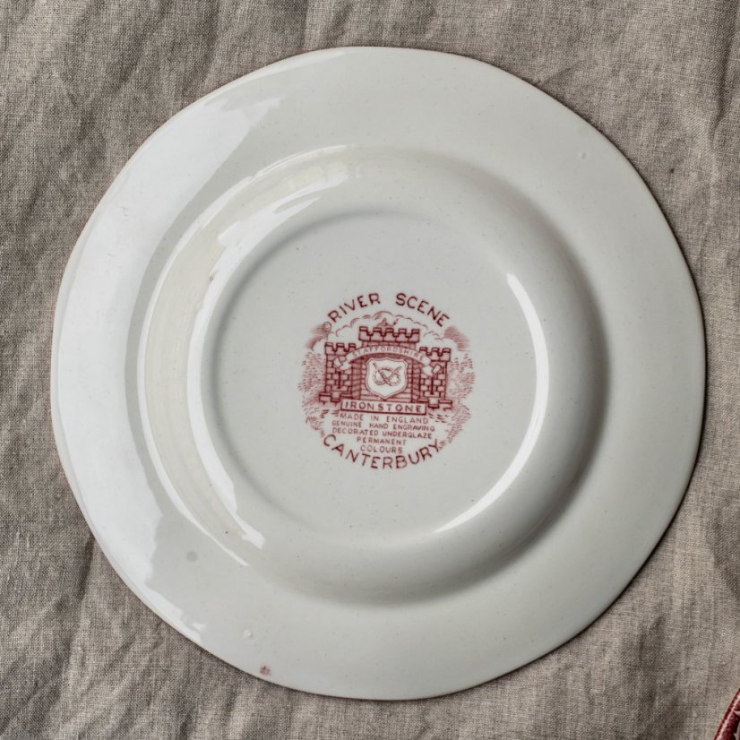 Snídaňový talíř 19,5 cm Staffordshire England - River Scene