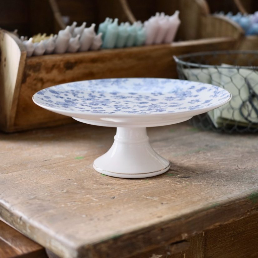 Porcelánový stojan na dort bílomodrý