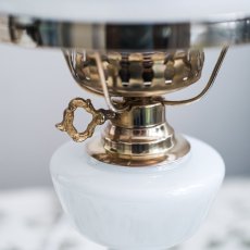 Vintage  lampa sklo/mosaz   46cm