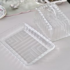 Skleněná dóza na sýr / máslo  20 x 15 cm