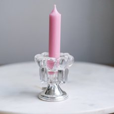 Křišťálový svícen na postříbřené noze 8 cm