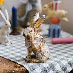 Dekorační zajíc s mašličkou 13,5