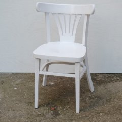 Jídelní celodřevěná židle v bílé barvě