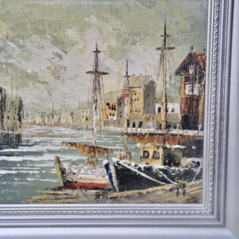 Ručně malovaný obraz v rámu 30 x 35 cm