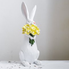 Figurka králík s kytici 43 cm