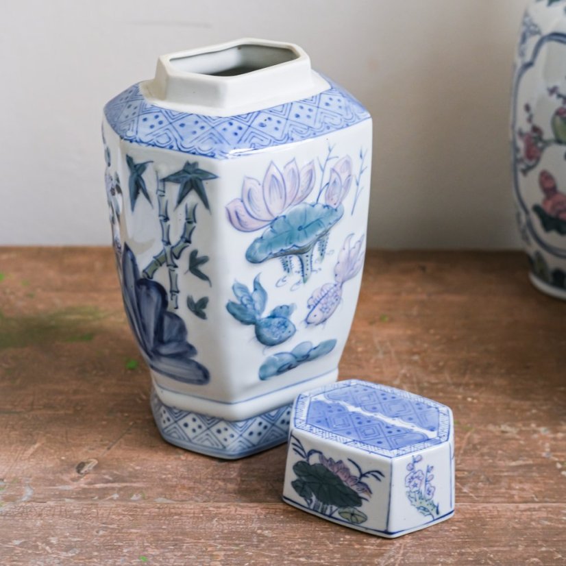 Keramická dóza s víkem 31 cm - Old China