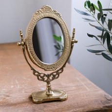 Stolní kovové zrcadlo ve vintage stylu 25 x 16 cm