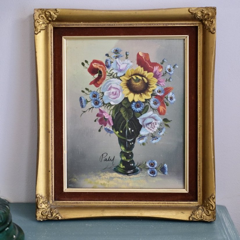 Ručně malovaný obraz v rámu 40 x 34 cm