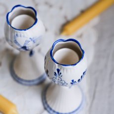 Vintage svícen tulipán Delft - Holland 15 cm