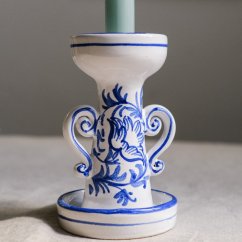 Keramický malovaný svícen 14 cm