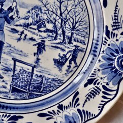 Vintage závěsný talíř Delft 25 cm