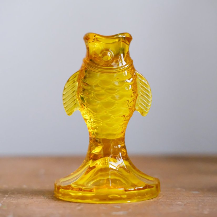 Skleněné svícny rybičky 12x8 cm - Barva: Zelená