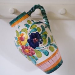 Malovaná váza s ouškem 21 cm
