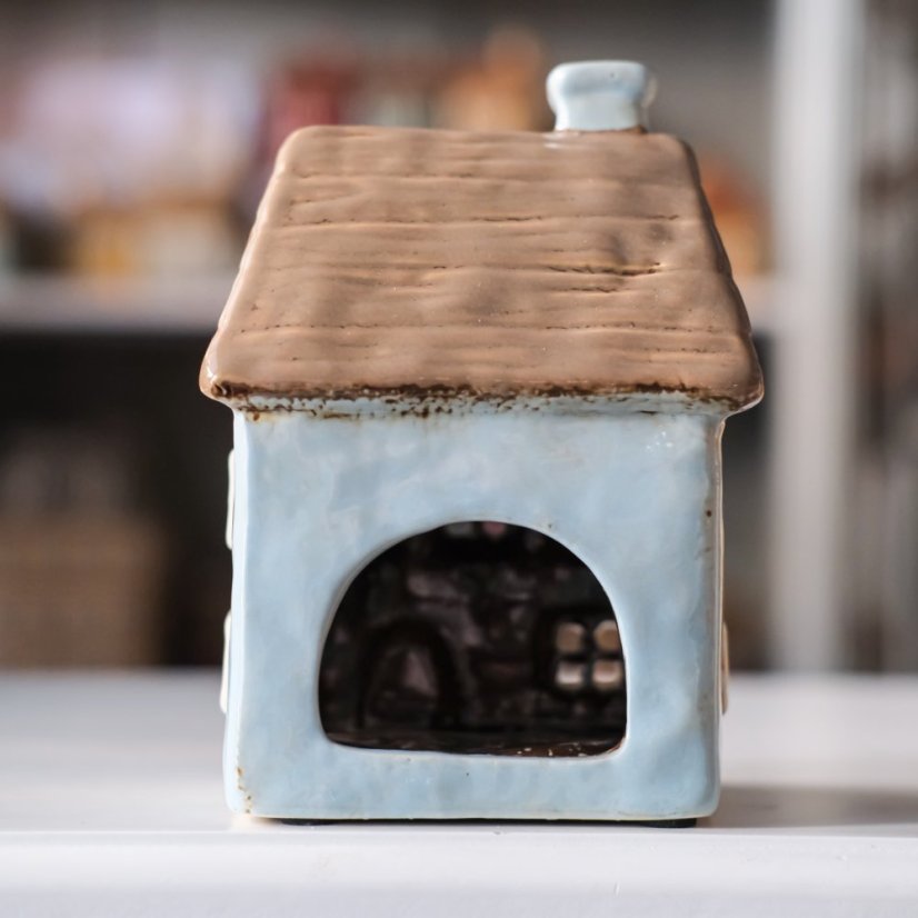 Keramické domečky na svíčku/světýlka 14x10x9 cm