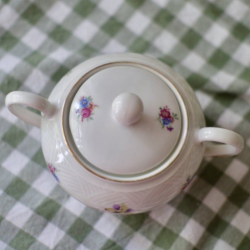 porcelánová cukřenka s kytičky Bavaria