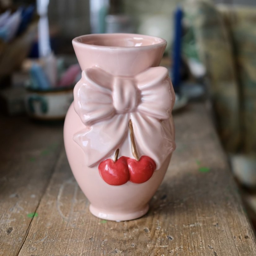 Keramická růžová váza 22 cm