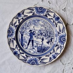 Vintage závěsný talíř Delft 25 cm