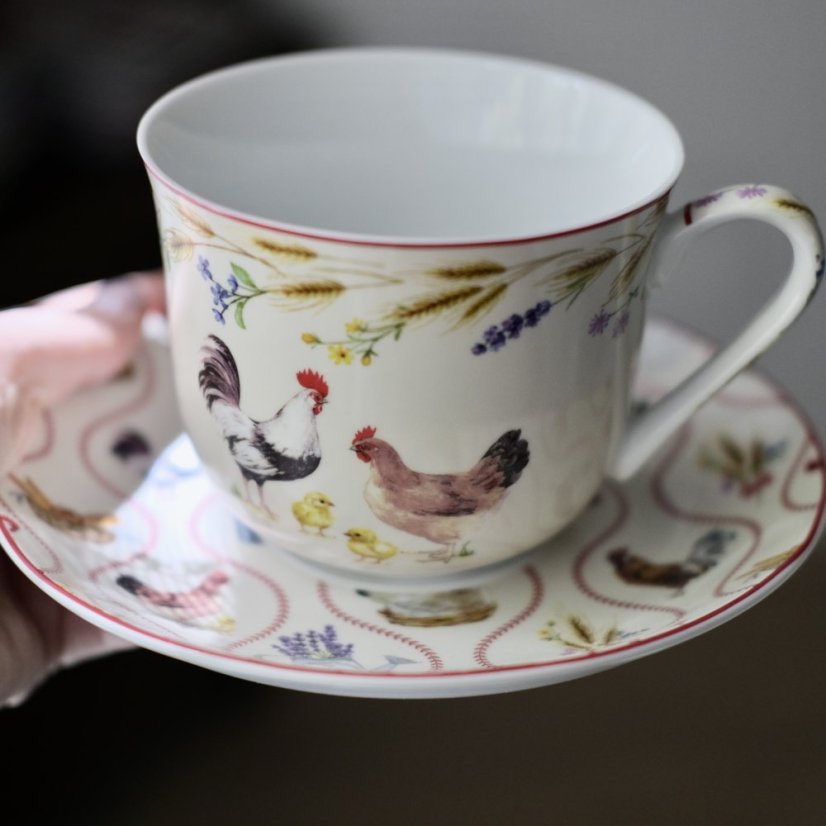 Porcelánový šálek s podšálkem 400 ml - Easy Life