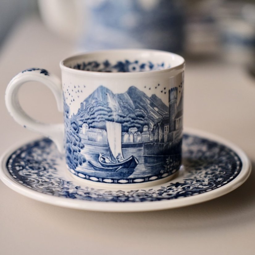 Šálek s podšálkem Villeroy & Boch Blue Castle 200 ml