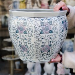 Velký keramický květináč 35x21 cm - Old China