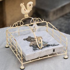 Ozdobný kovový stojan na ubrousky 19x19x17 cm