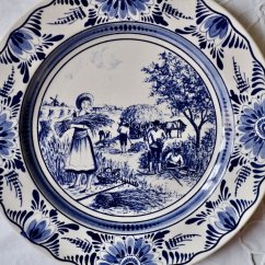 Vintage závěsný talíř Delft 25 cm
