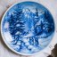 Porcelánový závěsný talíř Winter in Tirol 19 cm Bavaria Germany