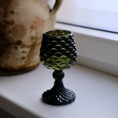 Skleněný svícen šiška na čajovou svíčku 15 cm