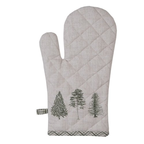 Béžová bavlněná chňapka - rukavice se stromky Natural Pine Trees