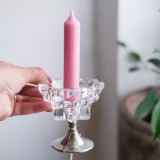 Křišťálový svícen na postříbřené noze 8,5 cm