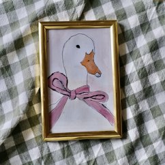 Malovaný obrázek v plastovém rámečku 15,5x10,5 cm