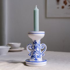 Keramický malovaný svícen 14 cm