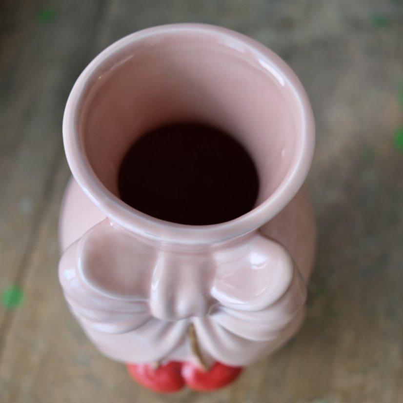 Keramická růžová váza 22 cm