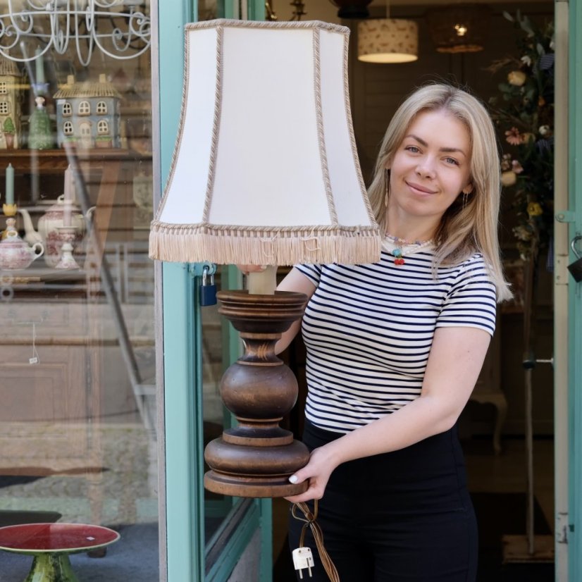 Stolní lampa dřevěná 78 cm