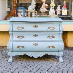 Dřevěná komoda tyrkysová