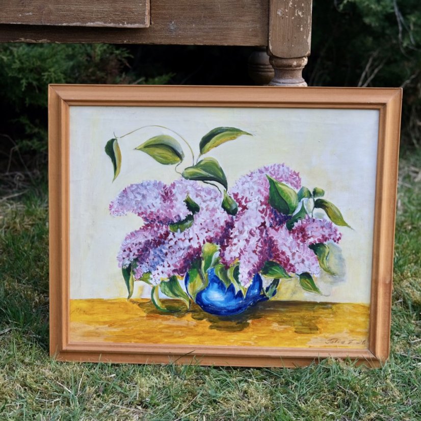 Ručně malovaný obraz v rámu 56 x 46 cm