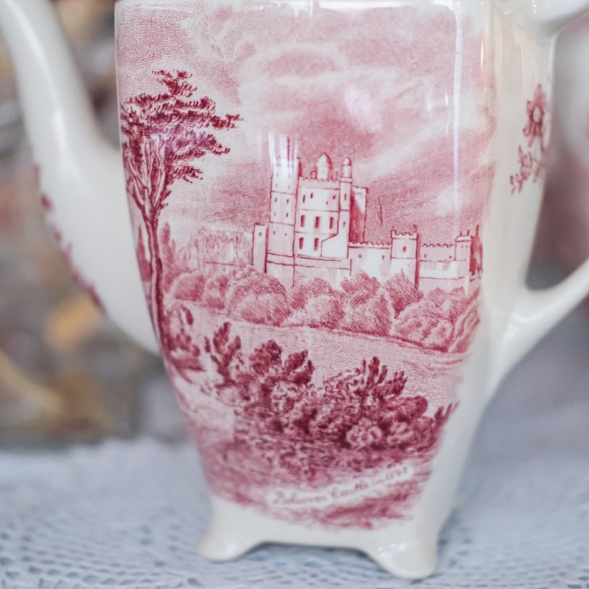 Kavová konvice Johnson Bros England Old Britain Castles ( červená ) 1,1L