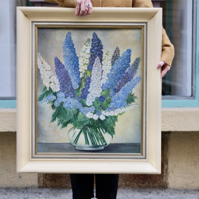 Ručně malovaný obraz v rámu 68 x 77 cm