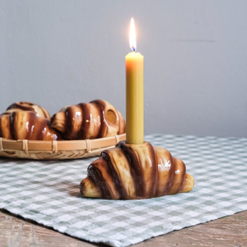 Keramický svícen croissant 14x6 cm