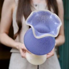 Skleněná fialová váza 30 cm
