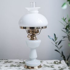 Vintage  lampa sklo/mosaz   46cm