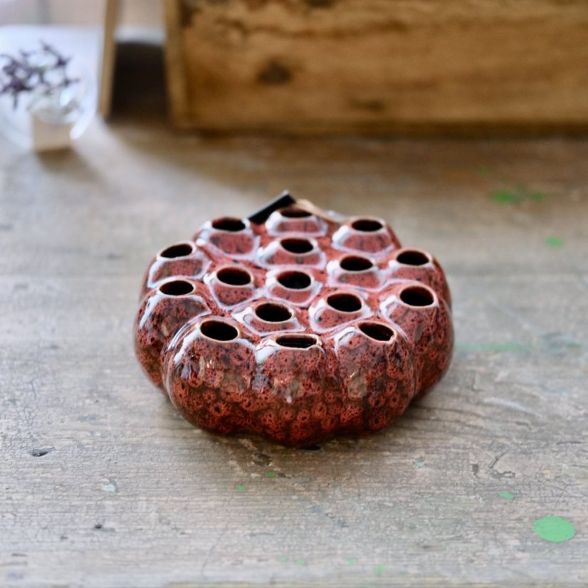 Keramická váza pro více kytek menší 16 x 5 cm