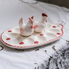Sada tác na vajíčka se solničkou a pepřenkou 25cm x 17cm